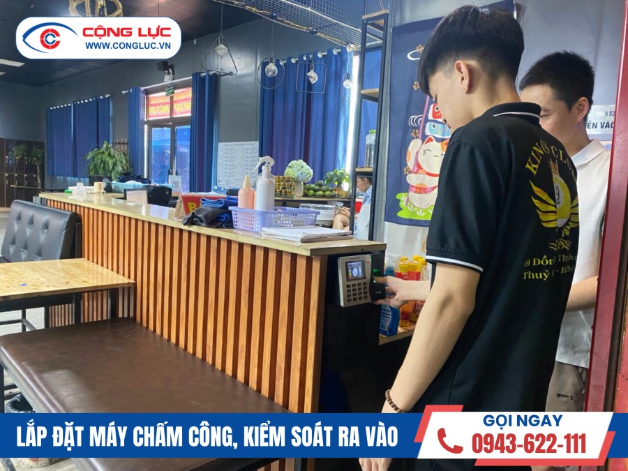 lắp máy chấm công vân tay tại quán bia king club 19 Đồng Dộc, Thuỷ đường thuỷ nguyên