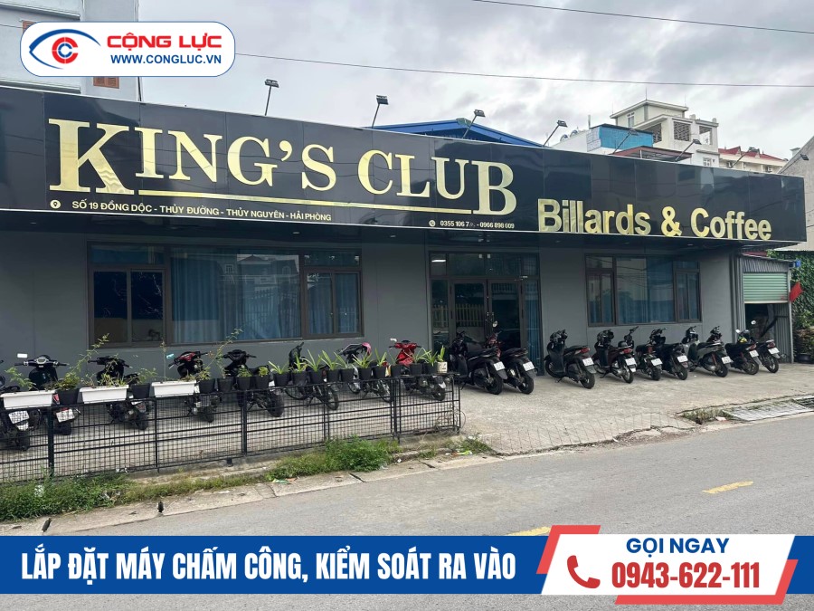 Lắp đặt máy chấm công vân tay tại quán bi a King Club 10 Đồng Dộc Thuỷ Nguyên Hải Phòng