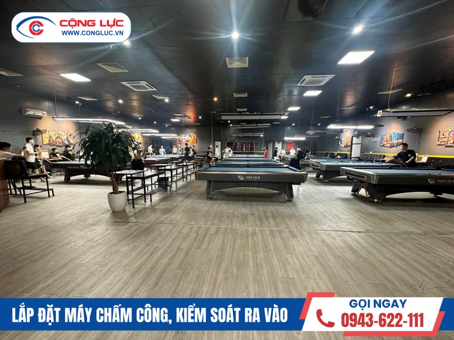 Lắp đặt máy chấm công vân tay ở Huyện Thuỷ Nguyên cho Quán bi a King Club