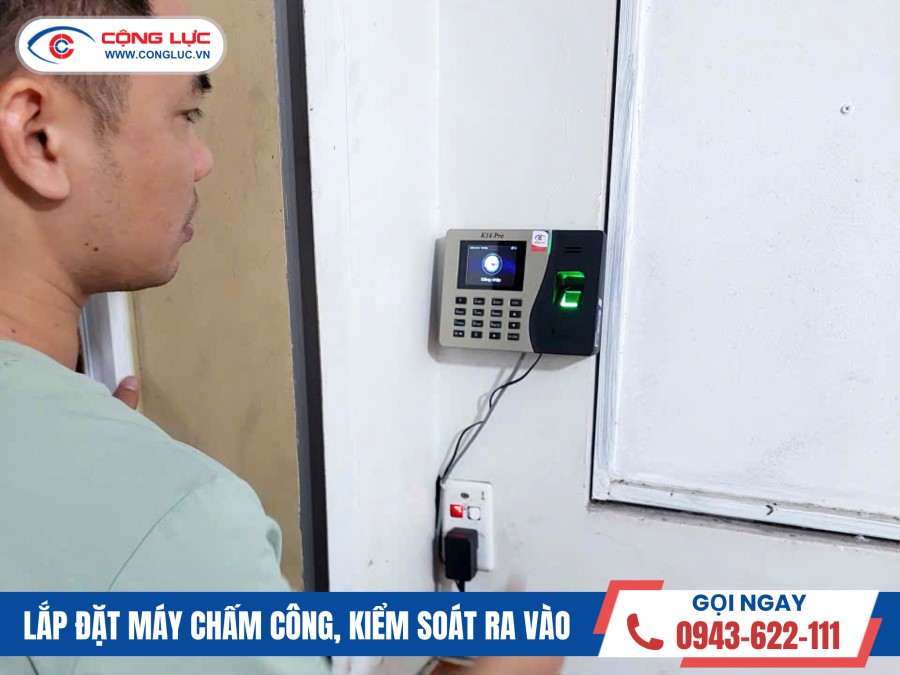 lắp máy chấm công tại công ty chỉ may sanfa lai khê, hải phòng