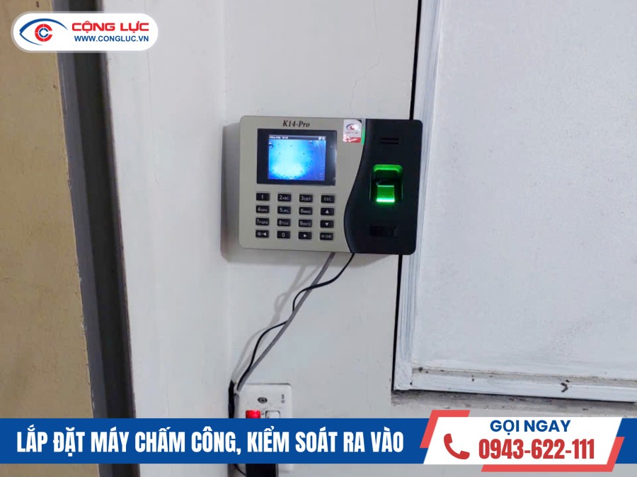 lắp máy chấm công vân tay tại công ty chỉ may sanfa, kim thành Hải Dương