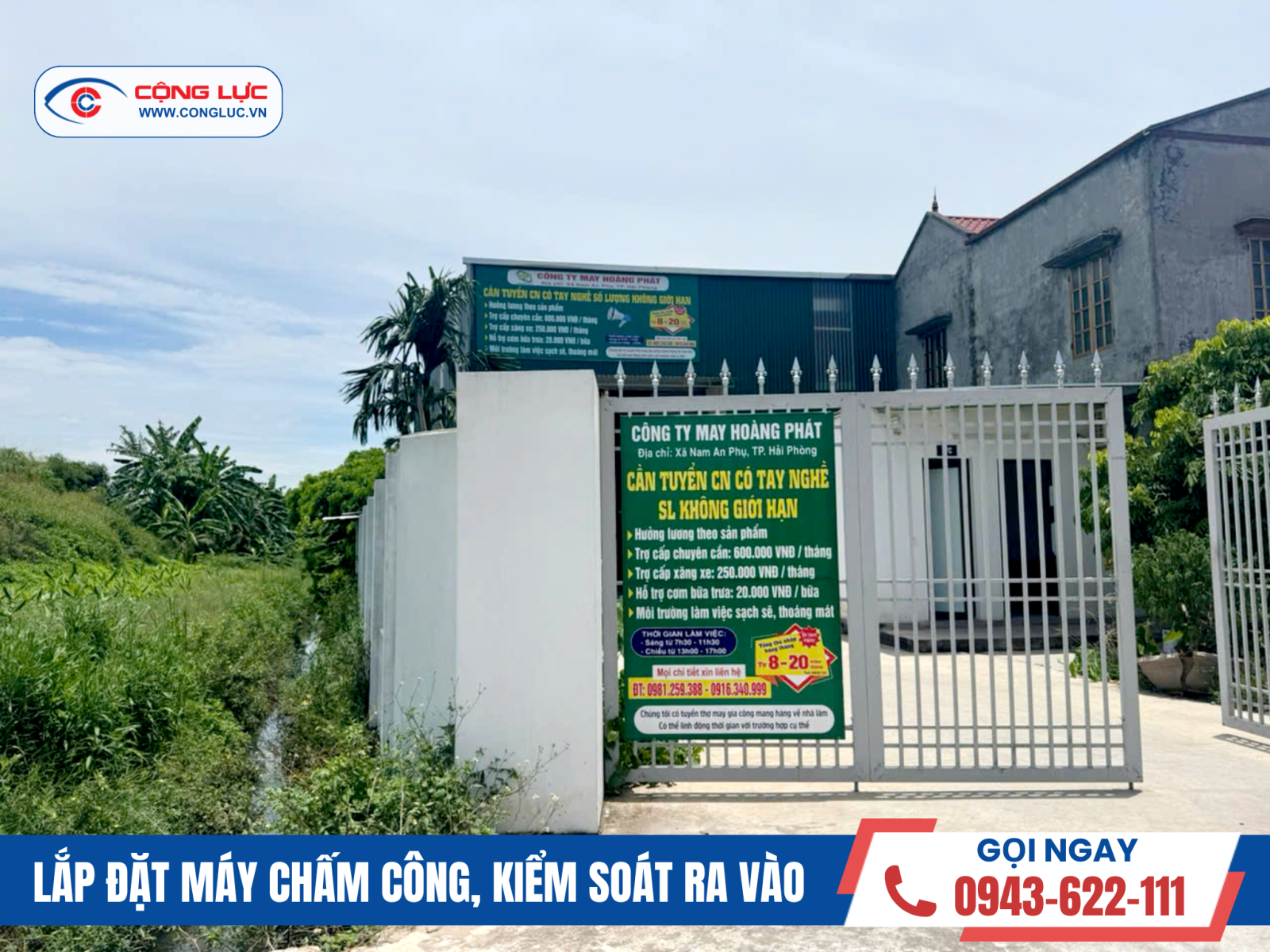 Cộng Lực lắp máy chấm công tại công ty may hoàng phát, nam an phụ hải phòng