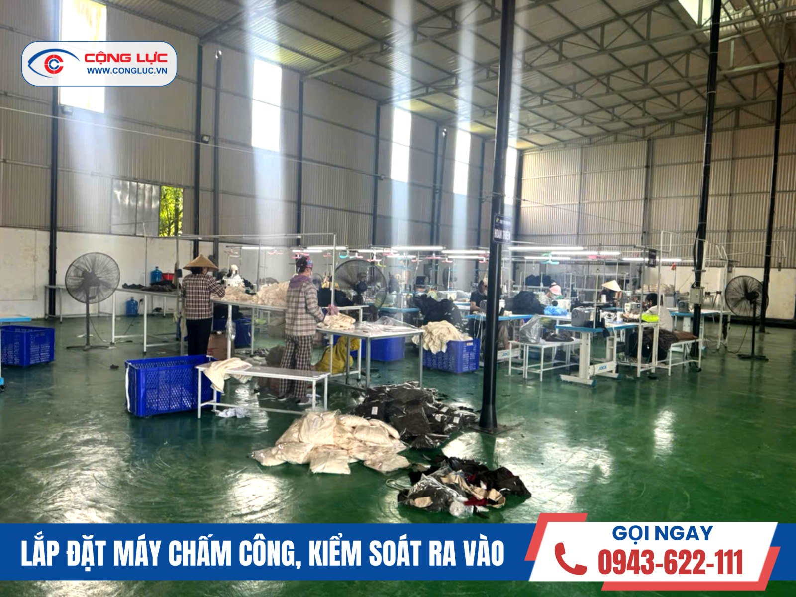 Cộng Lực lắp máy chấm công tại nam an phụ Hải Phòng cho công ty may Hoàng Phát