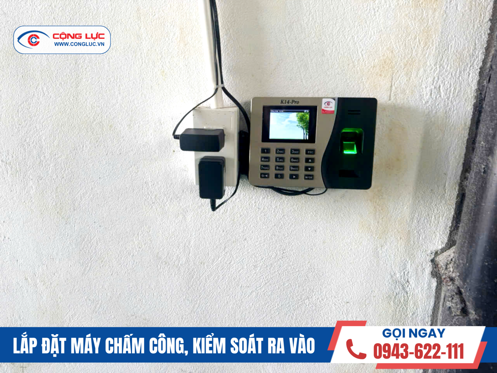 lắp máy chấm công vân tay ronald jack k14 pro tại công ty may hoàng phát