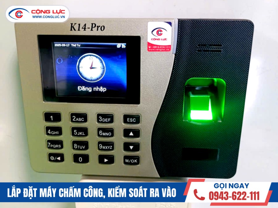 lắp máy chấm công vân tay Ronald Jack K14 Pro - công ty tự động hoá Changxin việt nam