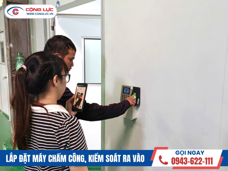 lắp máy chấm công vân tay công ty tự động hoá Changxin Việt Nam tại Hải Phòng