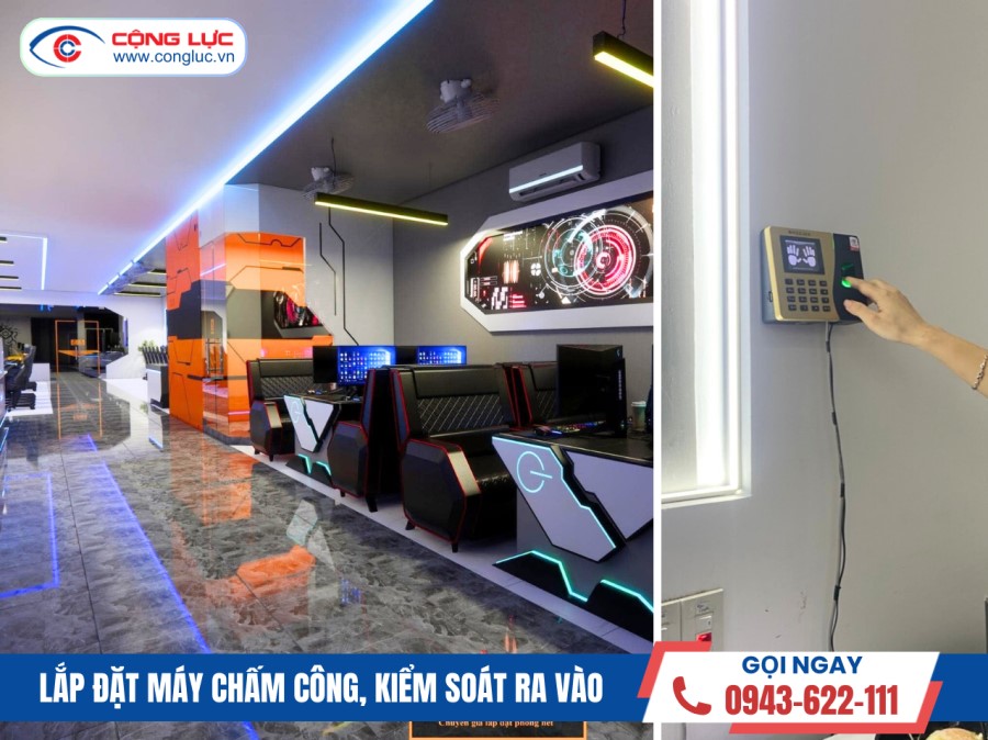 lắp máy chấm công vân tay ronald jack k14 pro tại cửa hàng gaming 198x trại lẻ