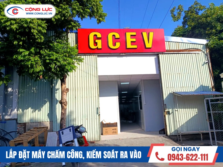 lắp máy chấm công tại công ty gcev kiến an hải phòng