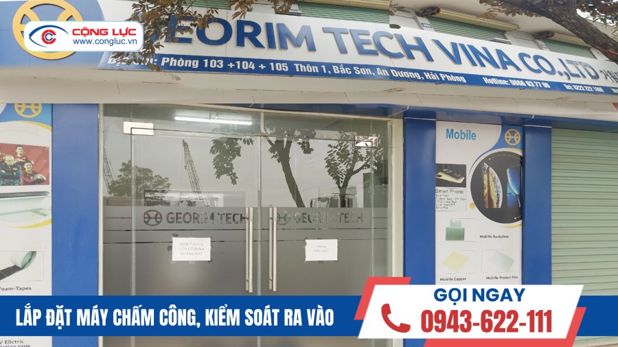 lắp đặt máy chấm công ở công ty Geo Rim Tech Vina Bắc Sơn, An Dương, Hải Phòng