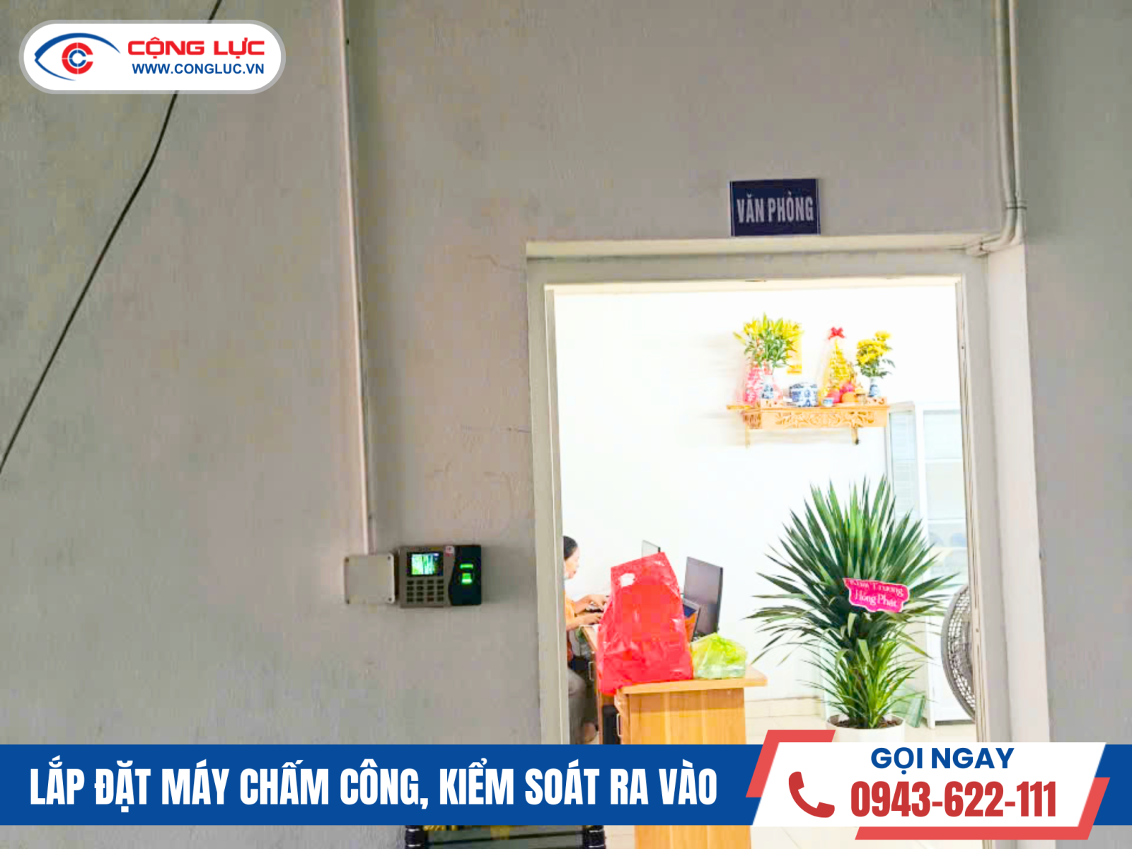 Lắp máy chấm công vân tay Ronald Jack K14 Pro công ty HLT Hải Phòng
