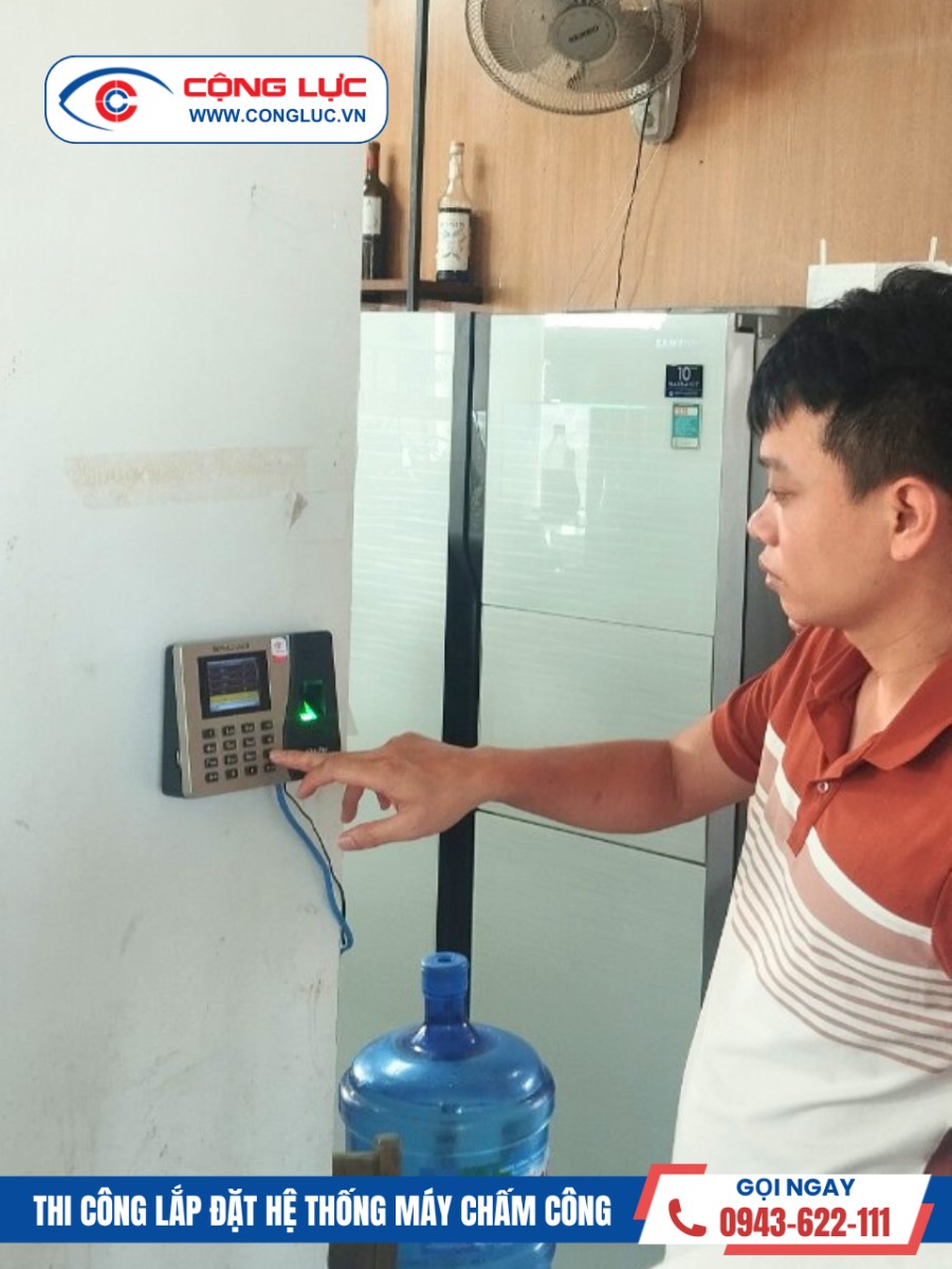 lắp máy chấm công quản lý suất ăn tại ngân hàng sinhanbak kcn tràng duệ hải phòng