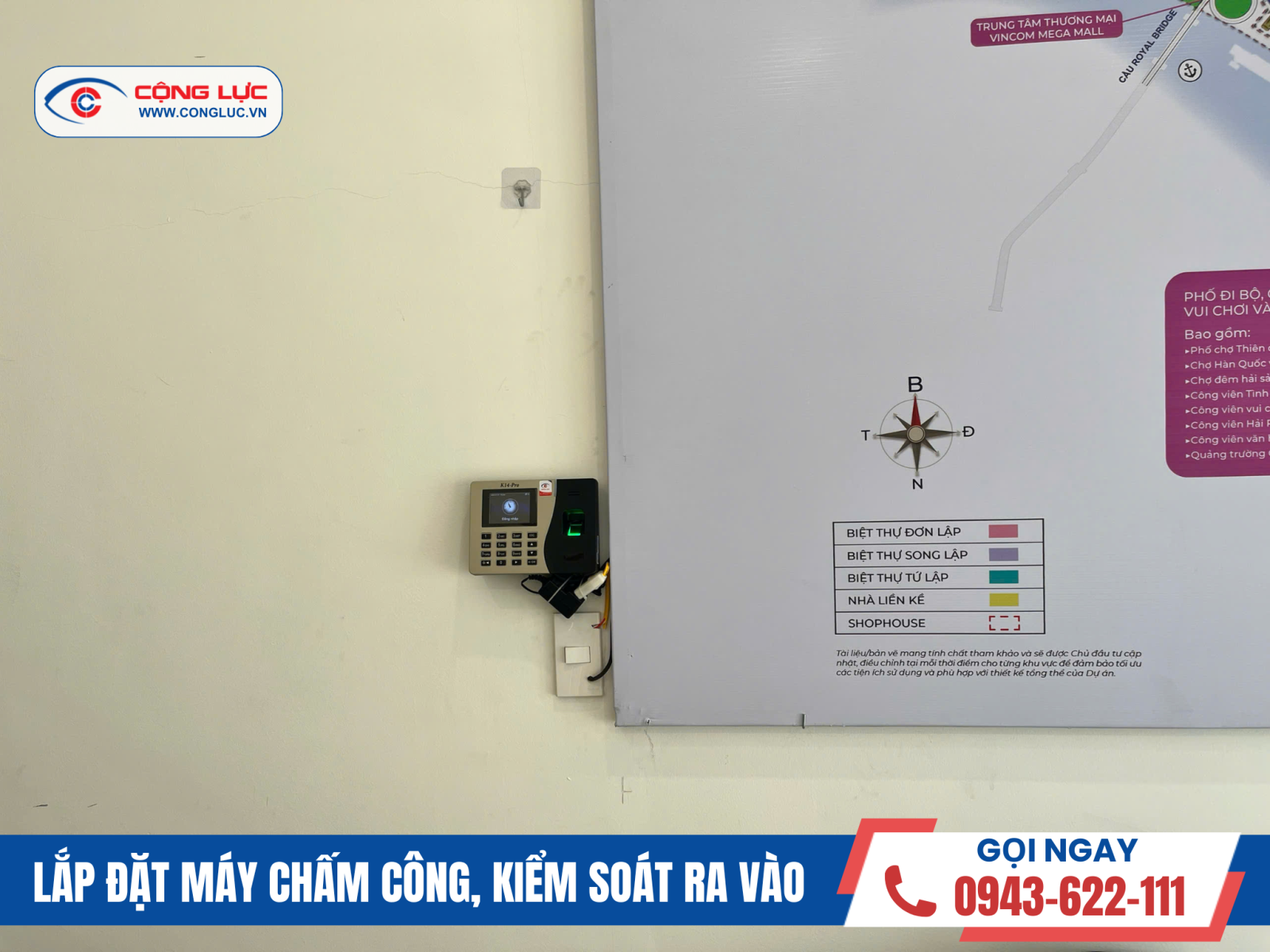Lắp máy chấm công vân tay Ronald Jack K14 tại công ty Novasky