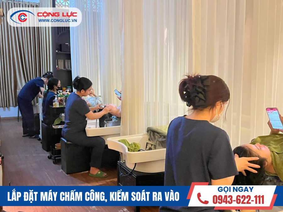 Lắp đặt máy chấm công vân tay tại cơ sở spa Relax 17 Phạm Ngũ Lão Cầu Đất Hải Phòng