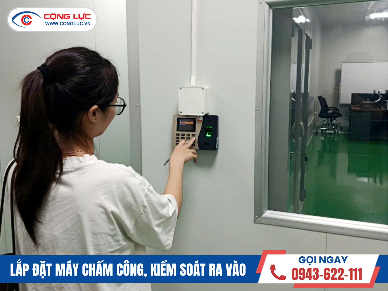 lắp máy chấm công vân tay cho quán cafe