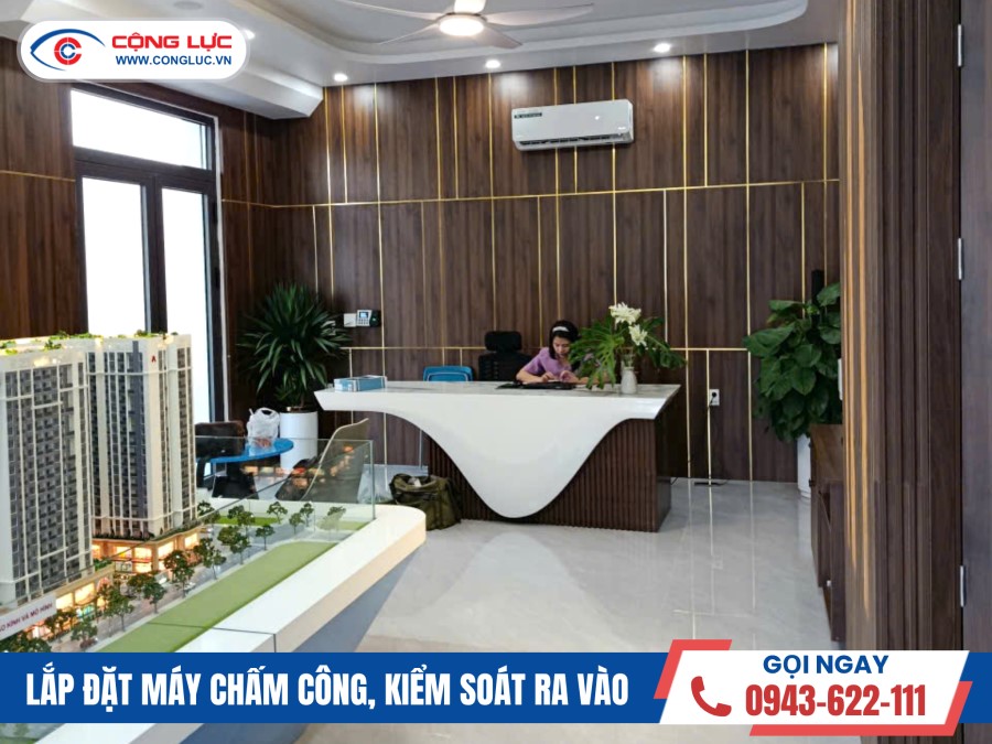 lắp máy chấm công văn phòng công ty the zenith tại KĐT Golden Point Đồng Hoà, Kiến An