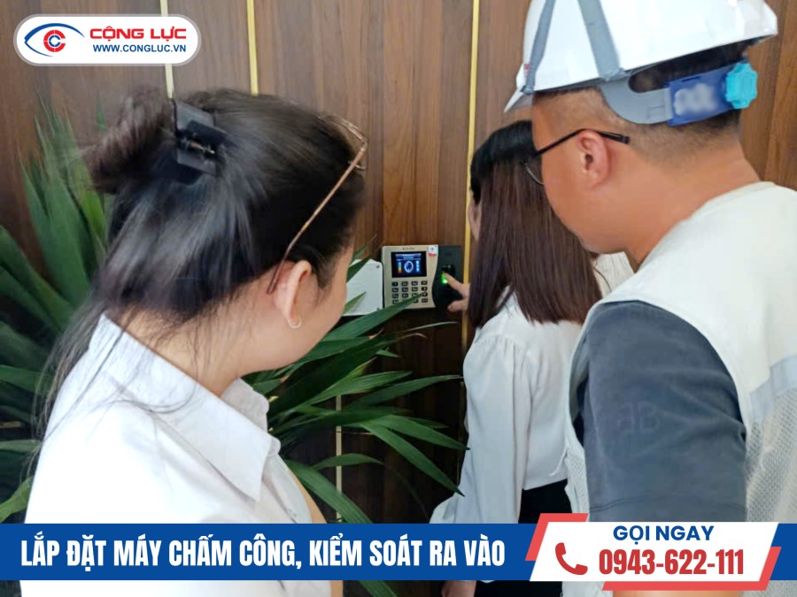 lắp máy chấm công văn phòng bất động sản The zenith tại KĐT Golden Point Hải Phòng