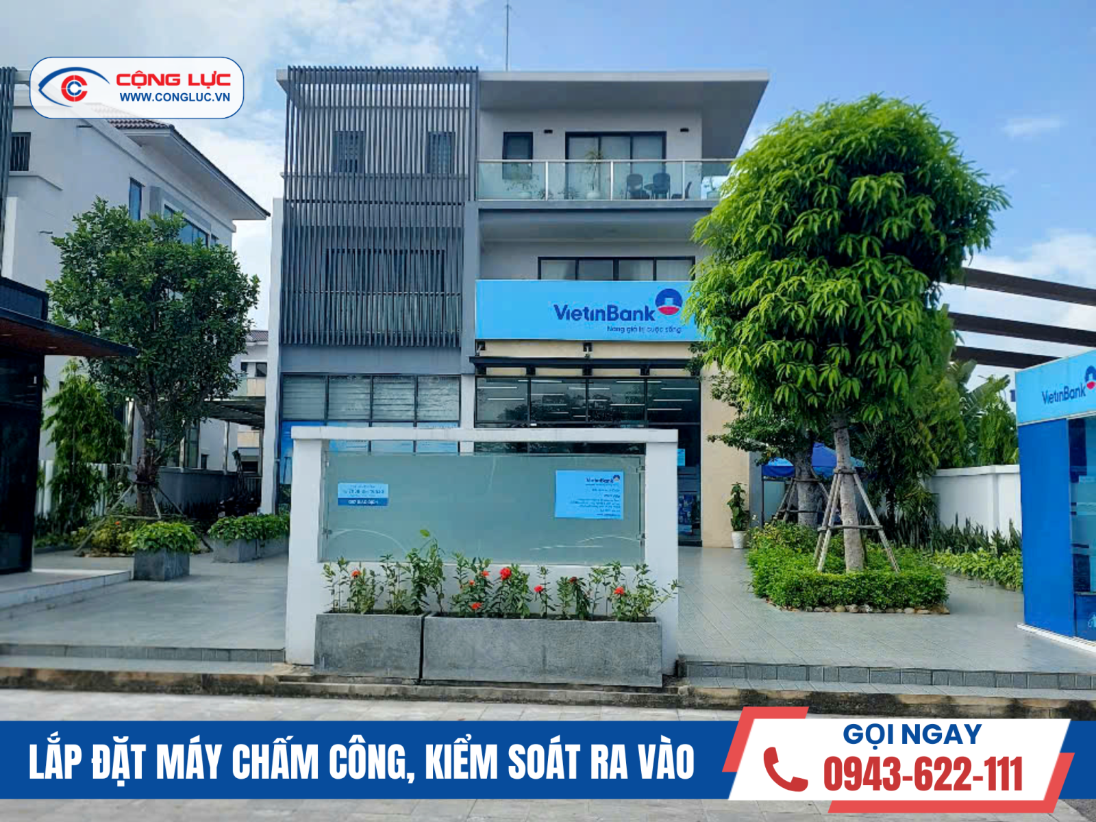 lắp máy chấm công ngân hàng viettinbank hải phòng