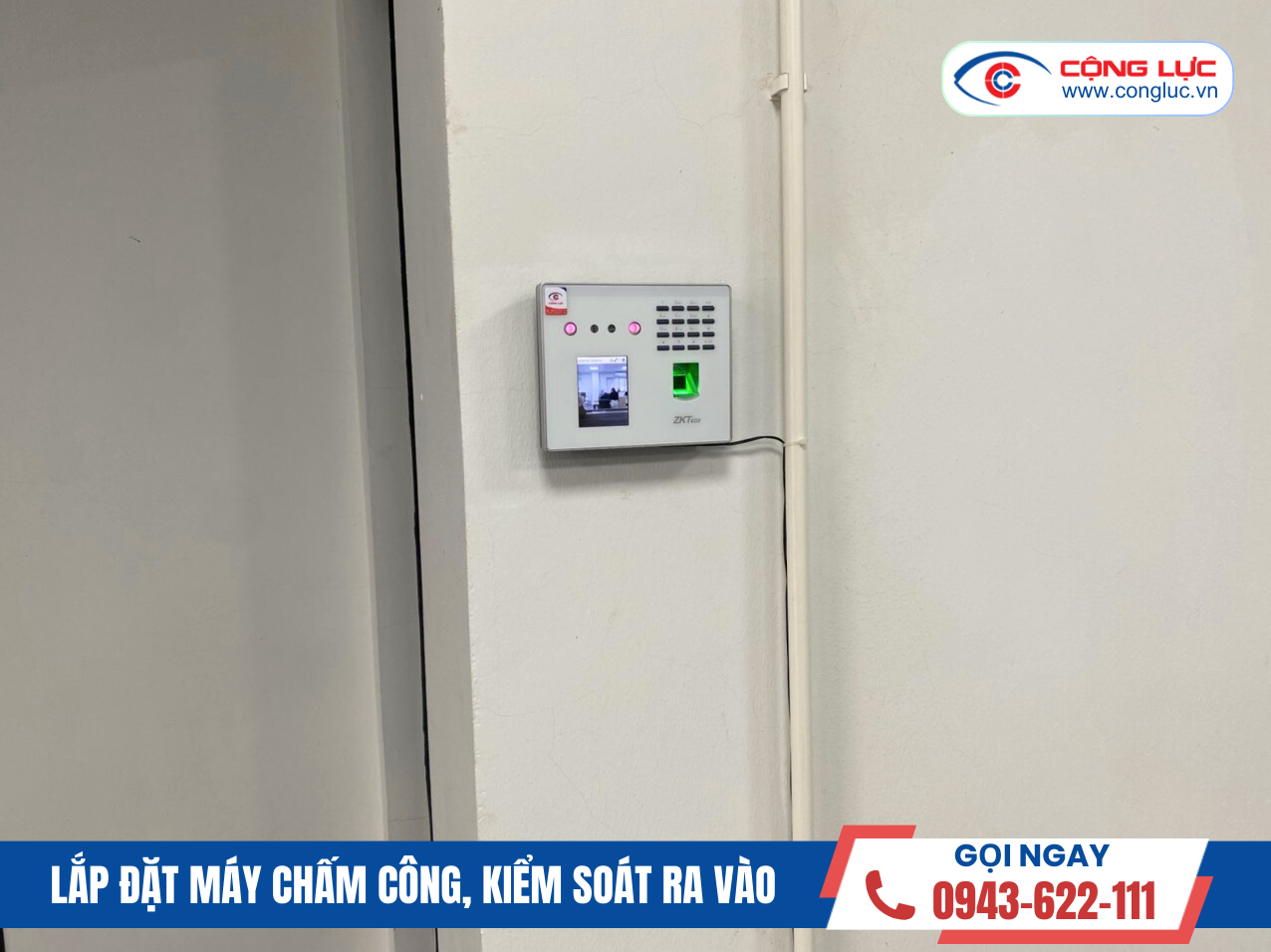 lắp máy chấm công khuôn mặt ZKteco MB-40VL giá rẻ tại Hải Phòng