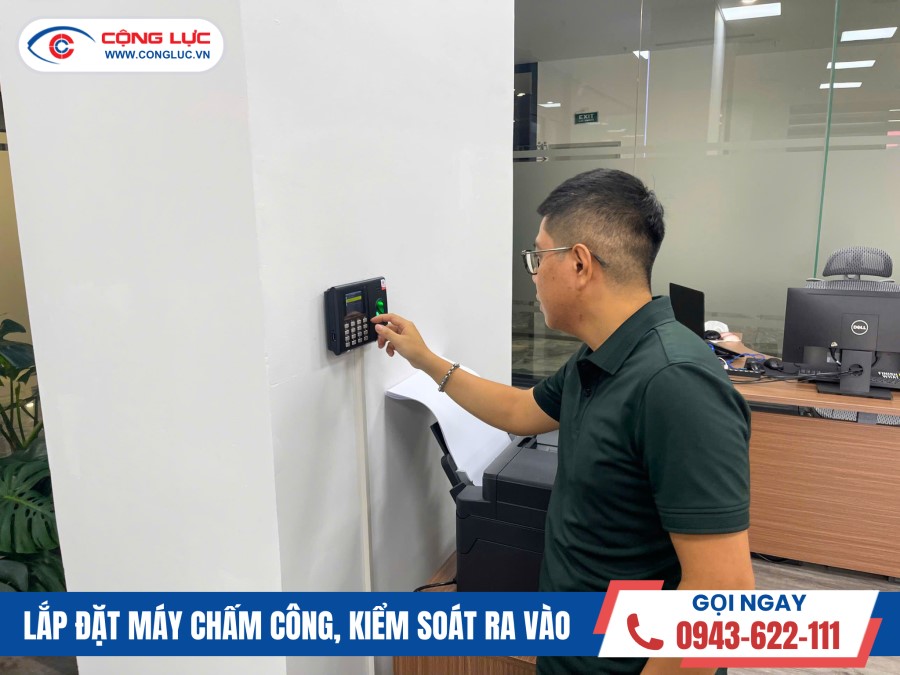 lắp máy chấm công vân tay ronald jack rj550 pro tại văn phòng ALEWIJNSE MARINE