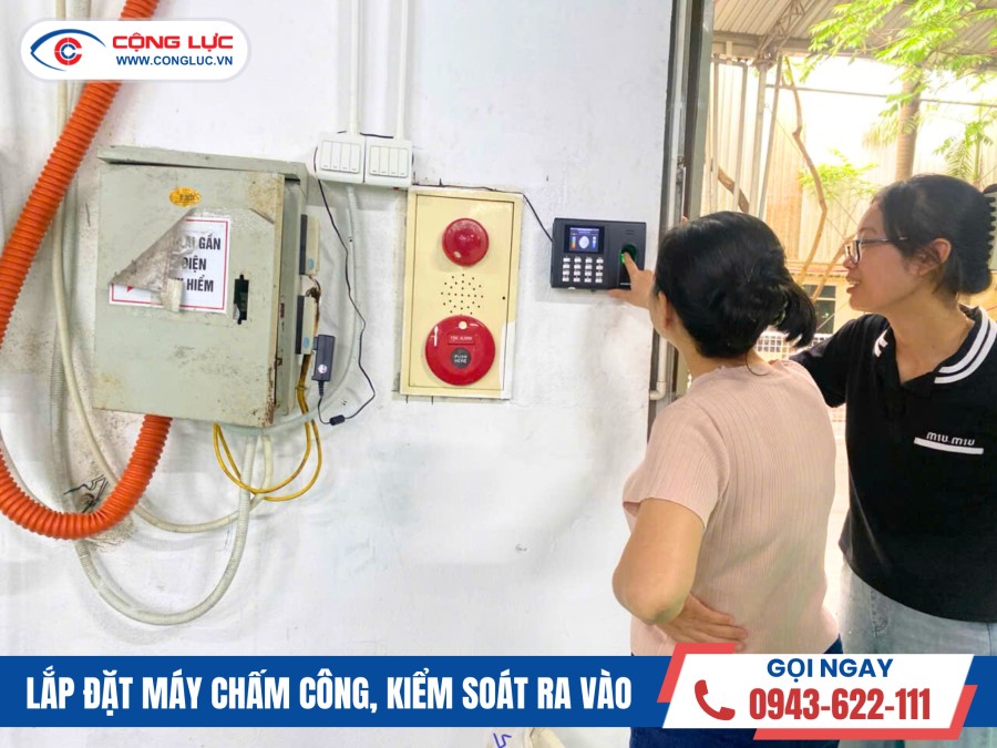 Lắp máy chấm công vân tay ở Công ty bao bì Vĩ Nghiệp Hải Phòng