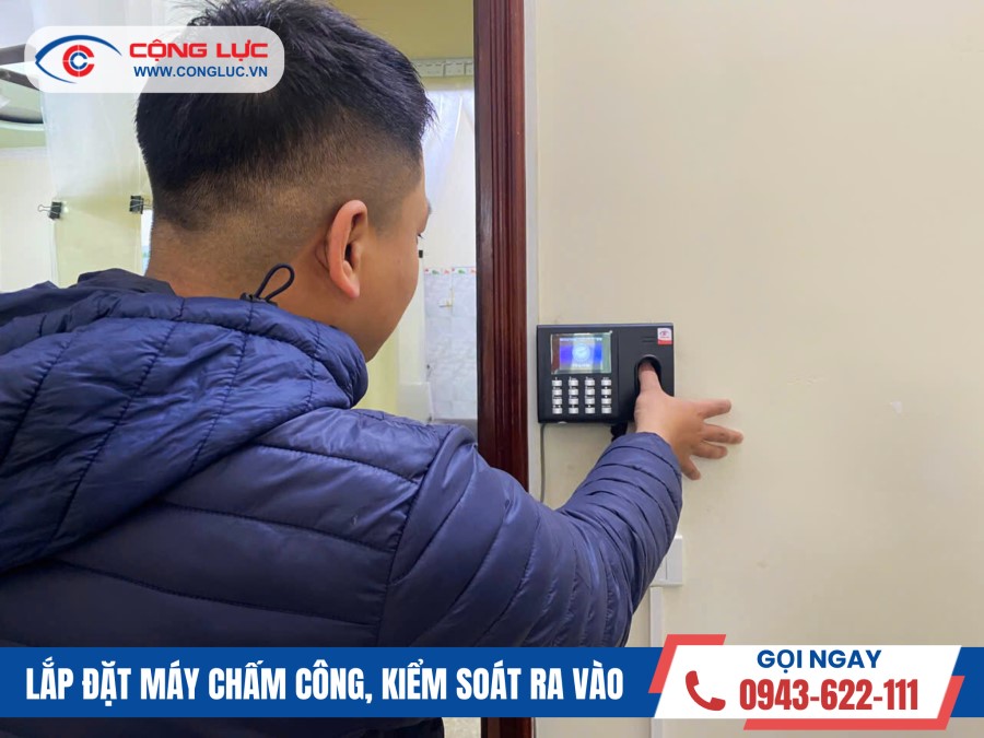 lắp đặt máy chấm công vân tay tại an dương hải phòng công ty hpc