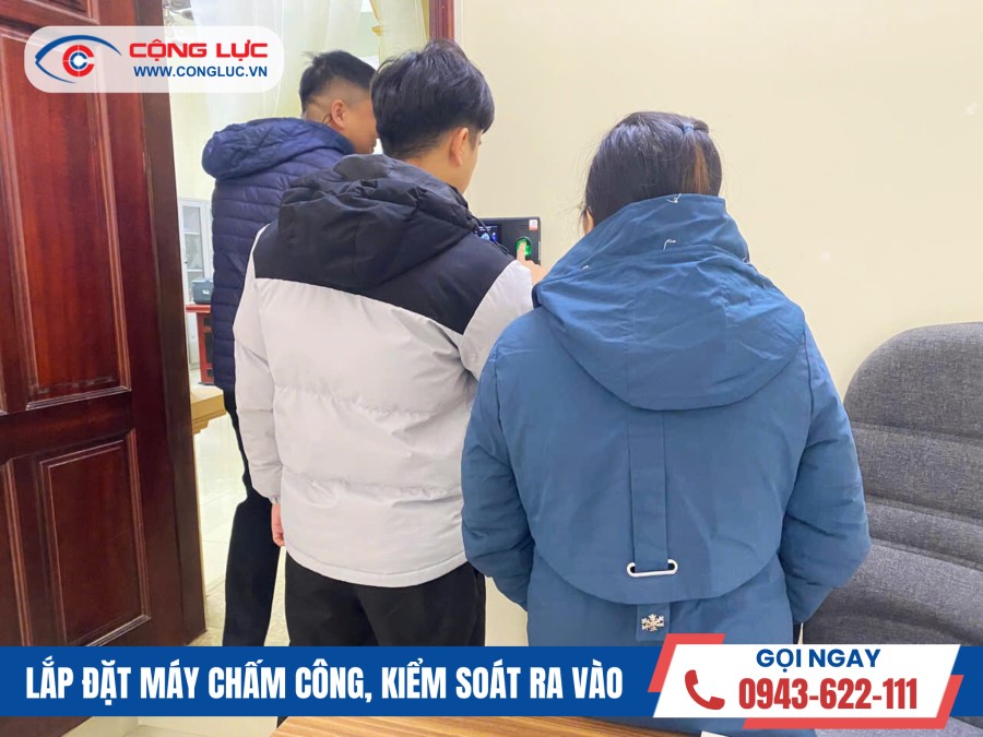 lắp máy chấm công vân tay tại công ty vệ sinh công nghiệp HPC Hải Phòng