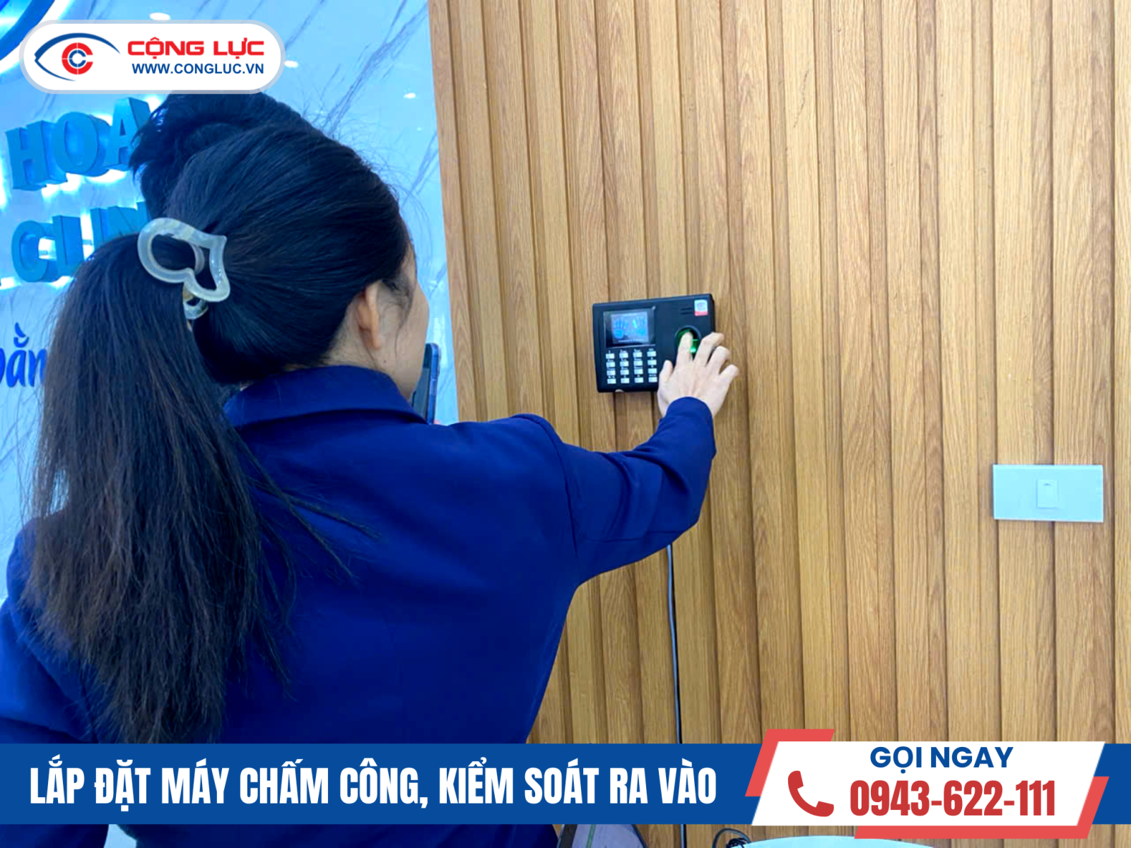 lắp máy chấm công cho nha khoa phấn hoa tại Quảng Ninh