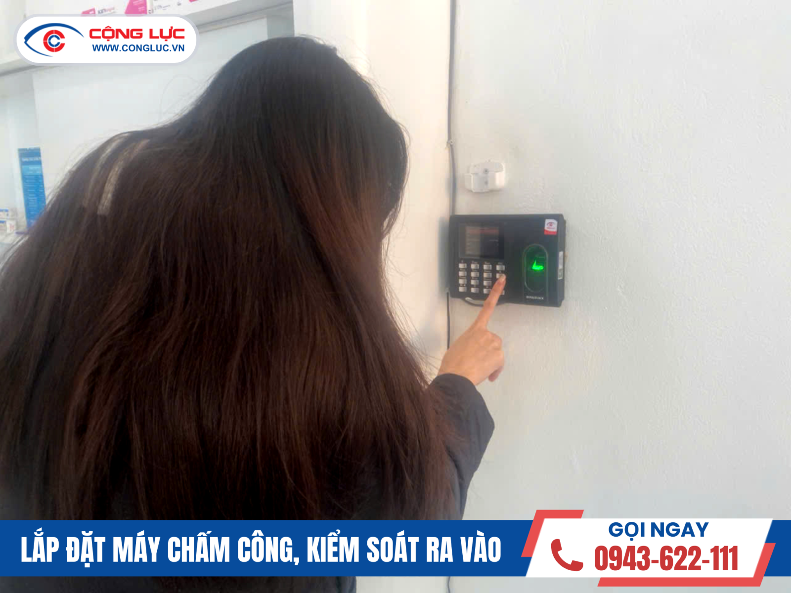 lắp máy chấm công vân tay Ronald Jack Rj550 tại nha khoa phấn hoa quảng ninh