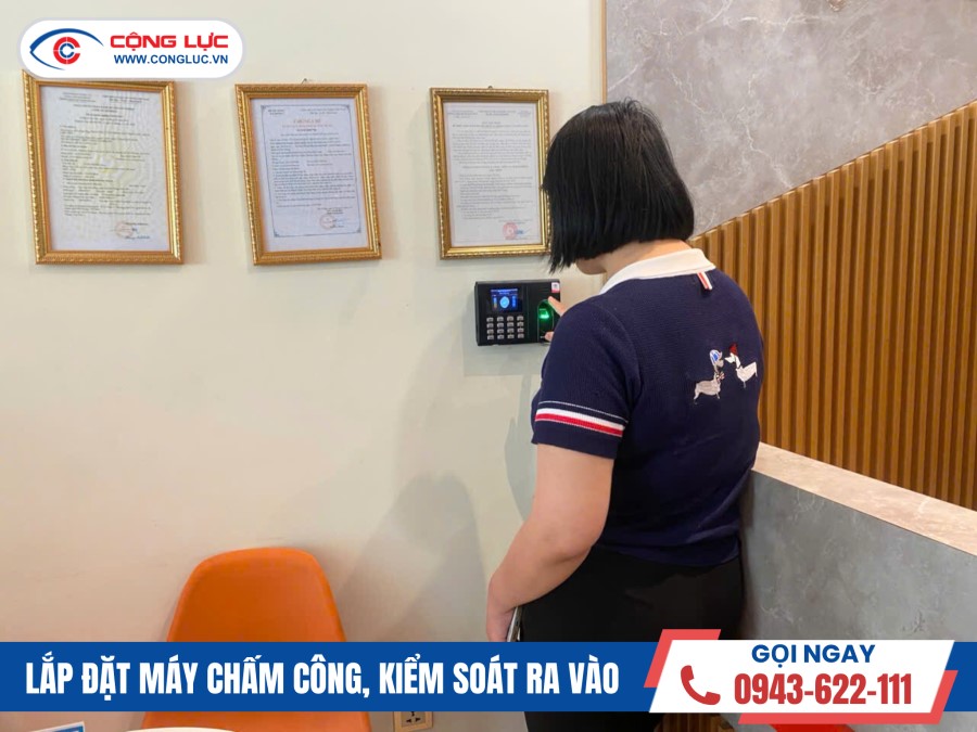 Lắp máy chấm công ở Công ty PCCC Liên Việt, KĐT Seoul EcoHome Hải Phòng