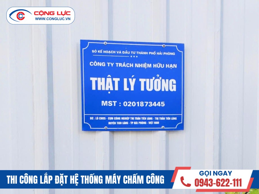 lắp máy chấm công tại Công ty Thật Lý Tưởng CCN Tiên Lãng Hải Phòng