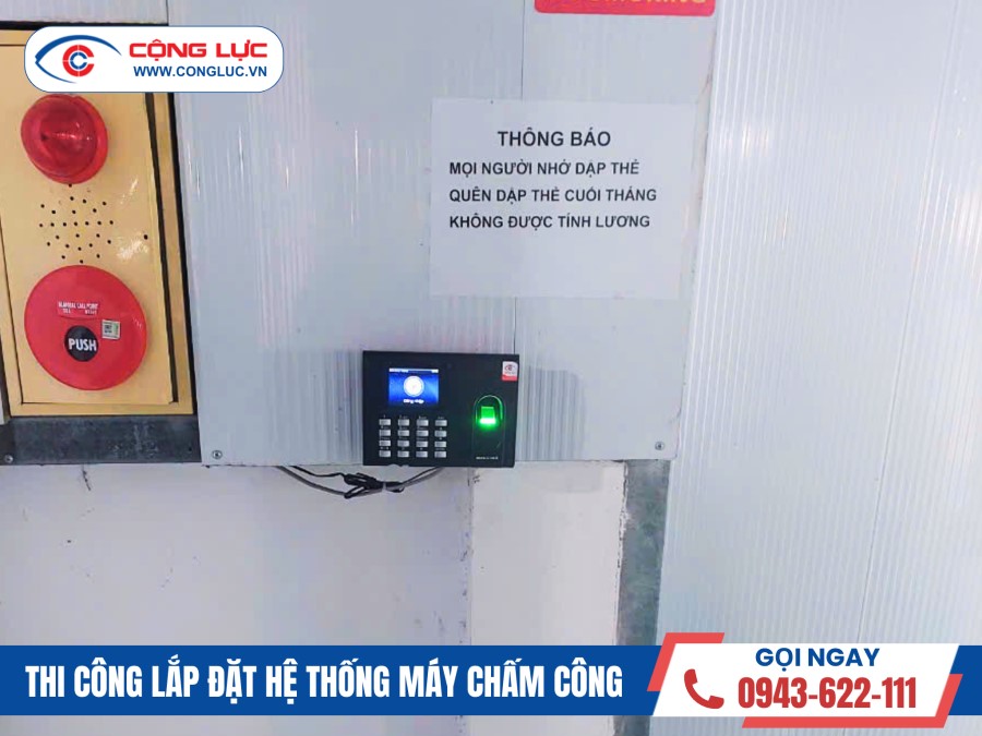 Cộng Lực lắp máy chấm công ở CCN Tiên Lãng cho Công ty Thật Lý Tưởng