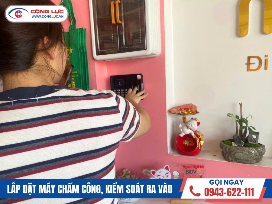 Lắp máy chấm công tại Thuỷ Nguyên Hải Phòng trung tâm ngoại ngữ 68