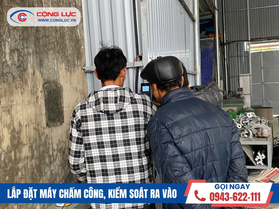 lắp máy chấm công khuôn mặt tại xưởng gia công cơ khí Cầu Quý Cao huyện Vĩnh Bảo