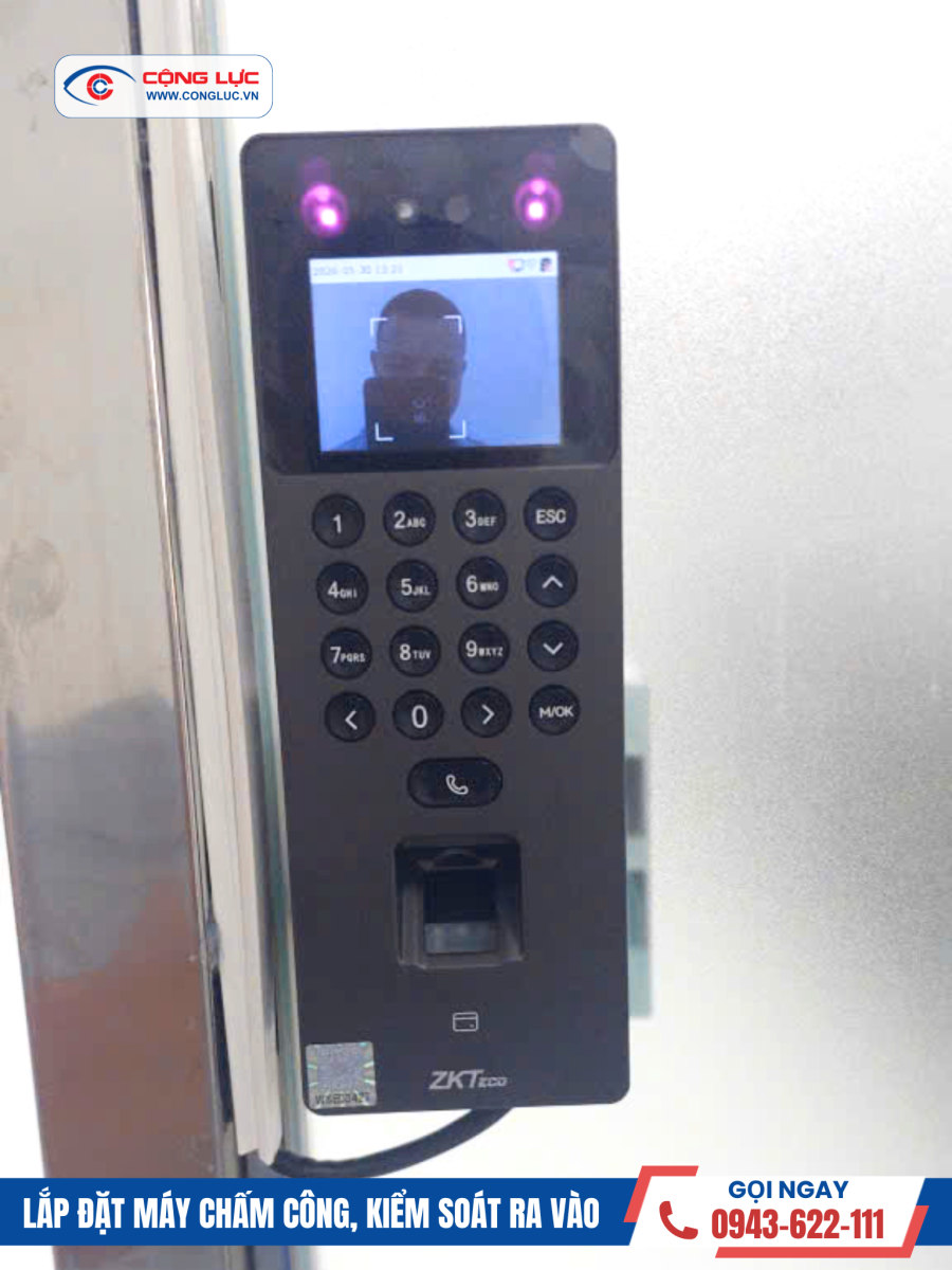 Lắp máy chấm công khuôn mặt ZKteco Sense 2A tại Công ty Maxsun Vina