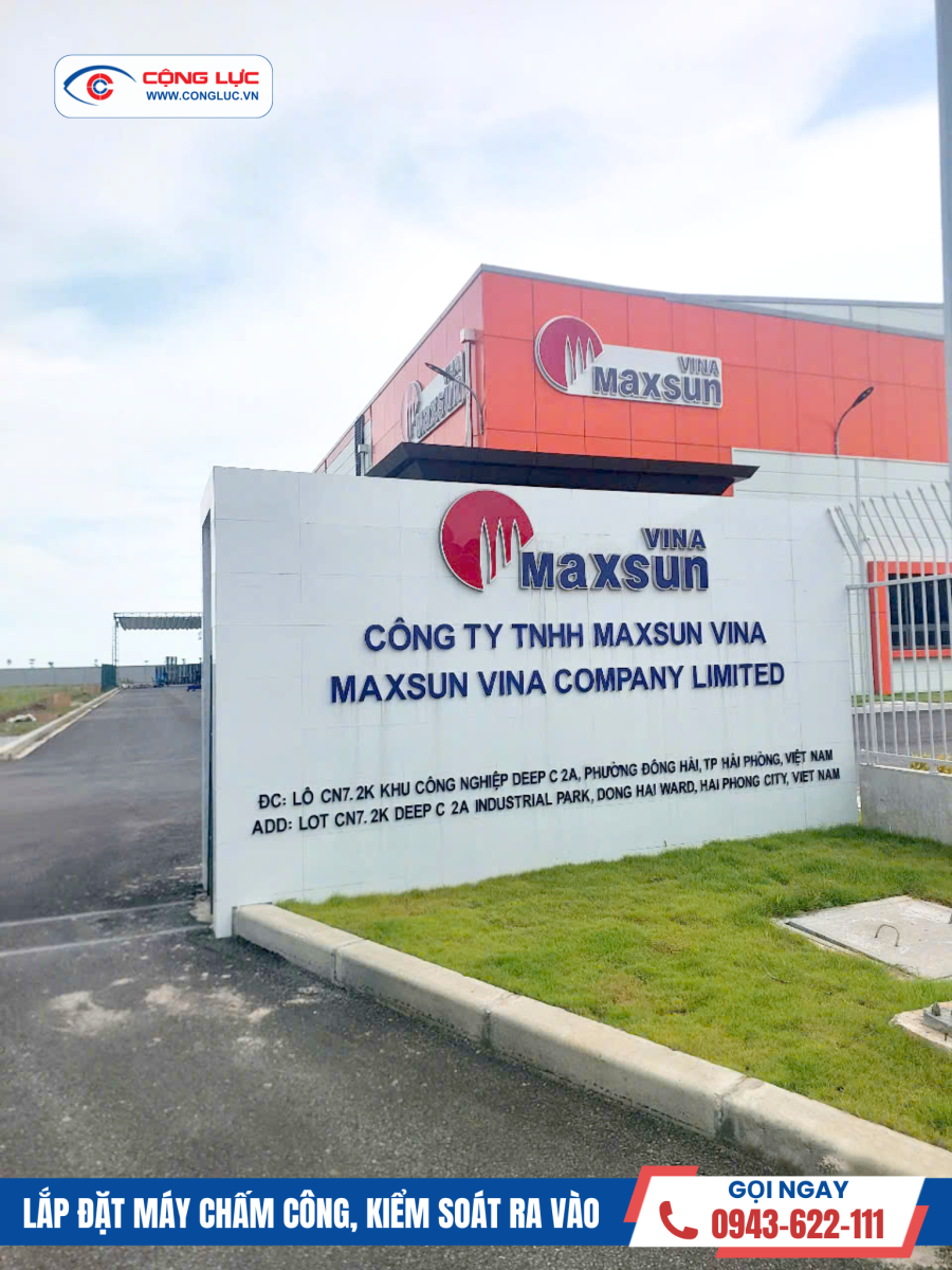 Cộng Lực lắp máy chấm công tại công ty maxsun vina