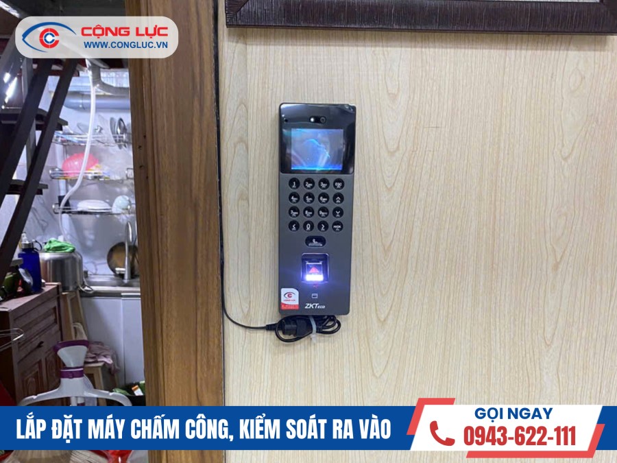 Lắp máy chấm công khuôn mặt Zkteco Sense 2A ở cửa hàng máy lọc nước Thanh Loan 389 Trường Chinh Kiến An