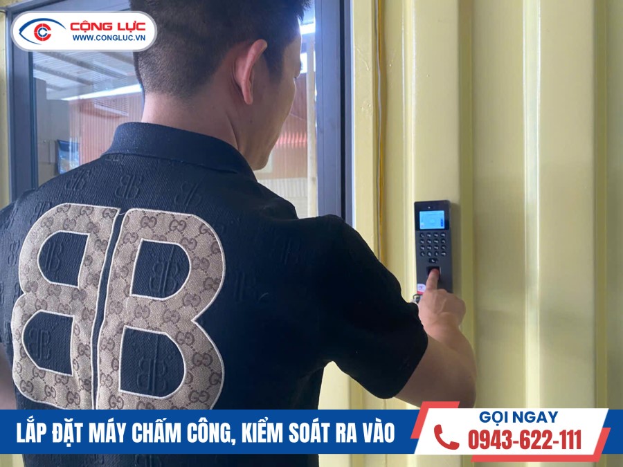 Lắp máy chấm công nhận diện khuôn mặt tại kho gạch Tân Hoàng Huy, Quận Kiến An Hải Phòng