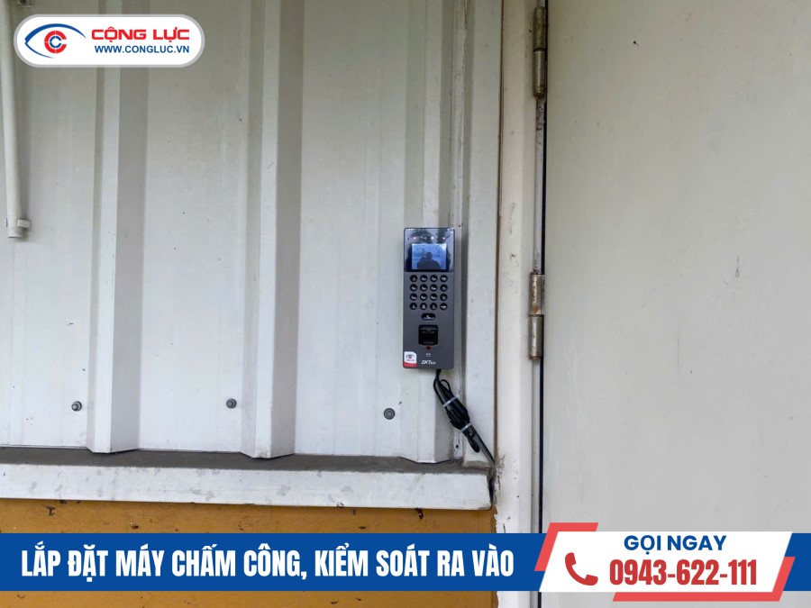 lắp máy chấm công khuôn mặt ZKteco Sense 2A tại nhà máy vinfast cát hải hải phòng