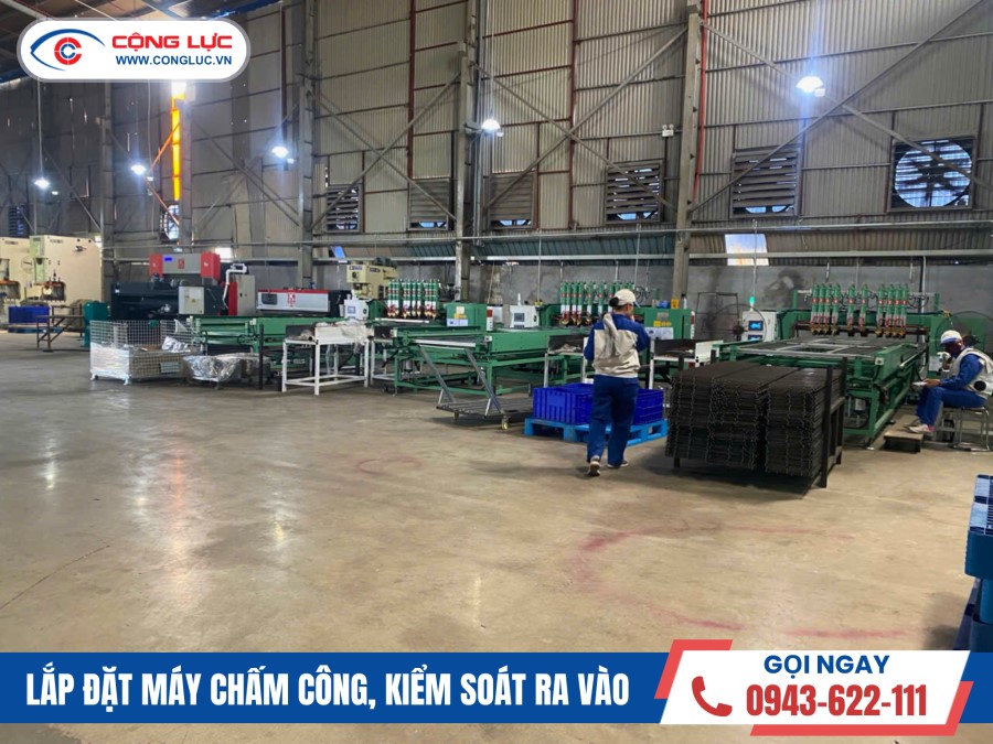 Lắp máy chấm công khuôn mặt tại xưởng kim loại Ojin Thủy Nguyên Hải Phòng