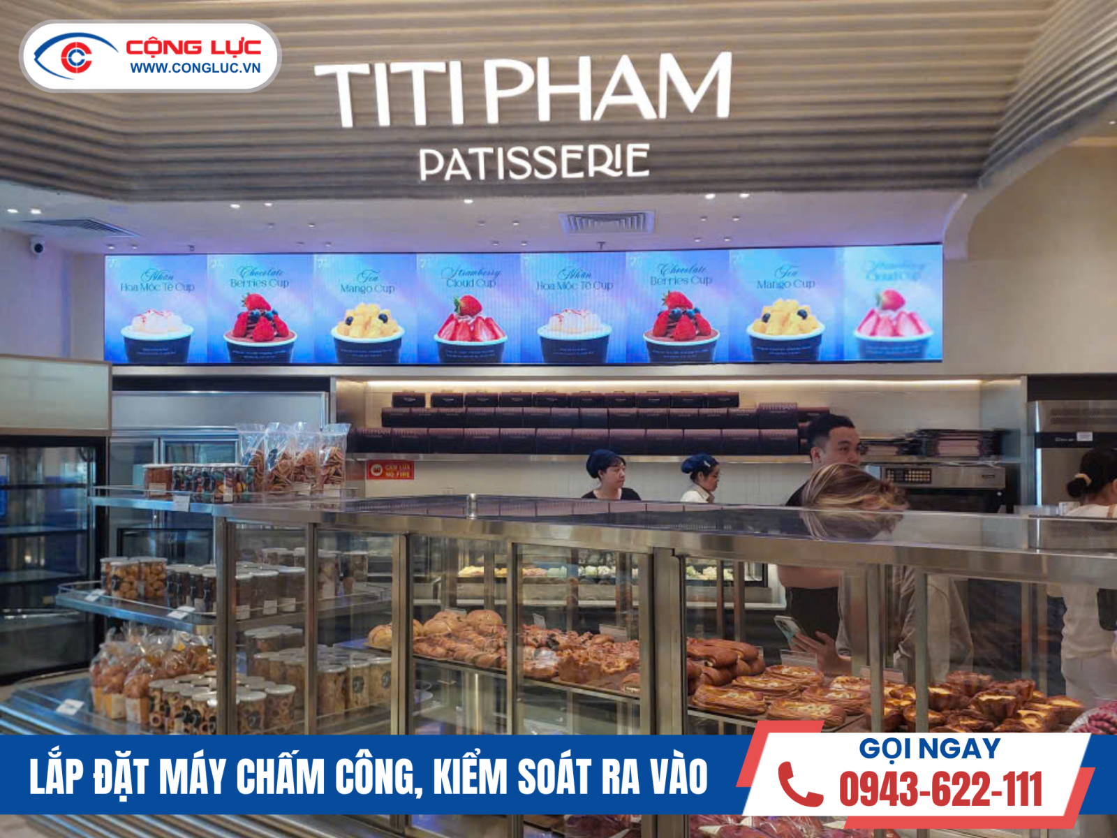 Cộng Lực lắp máy chấm công cửa hàng titi phạm cake 47 hoàng minh thảo hải phòng
