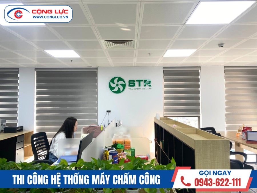 Lắp đặt máy chấm công tại toà nhà đông phương cho công ty vận tải str