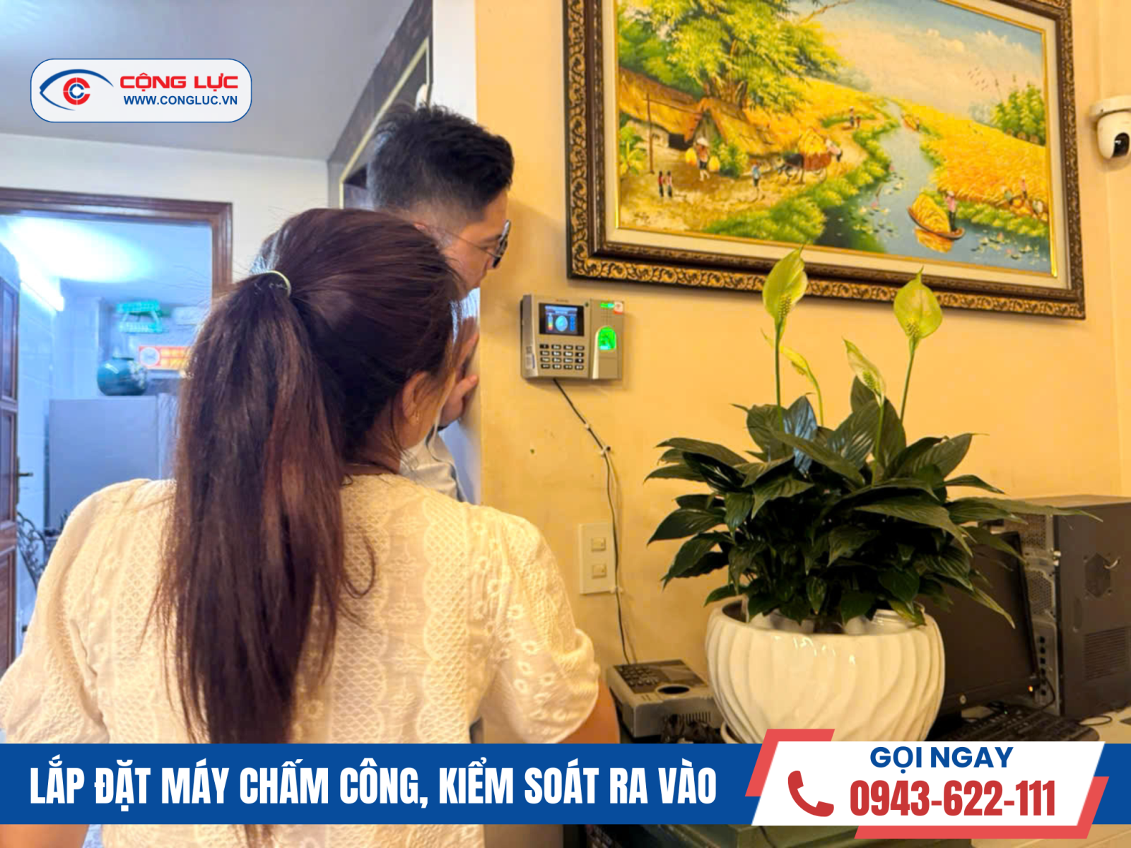 Cộng Lực lắp máy chấm công tại công ty dược phẩm HƯng Việt, Hồng Bàng, Hải Phòng
