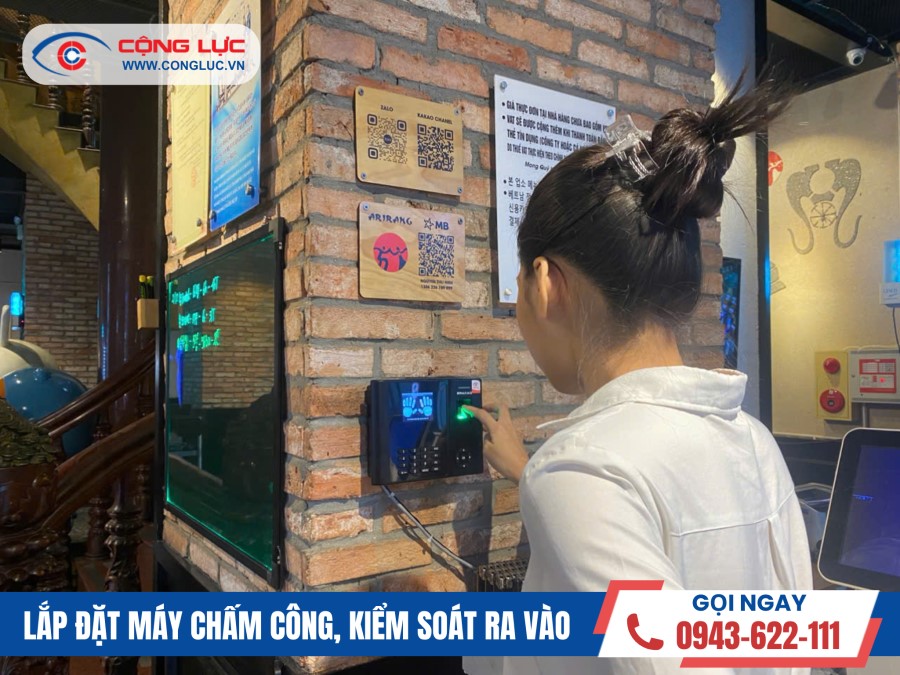 lắp máy chấm công vân tay tại nhà hàng hàn quốc Arirang 191 Văn Cao, Ngô Quyền, Hải Phòng]