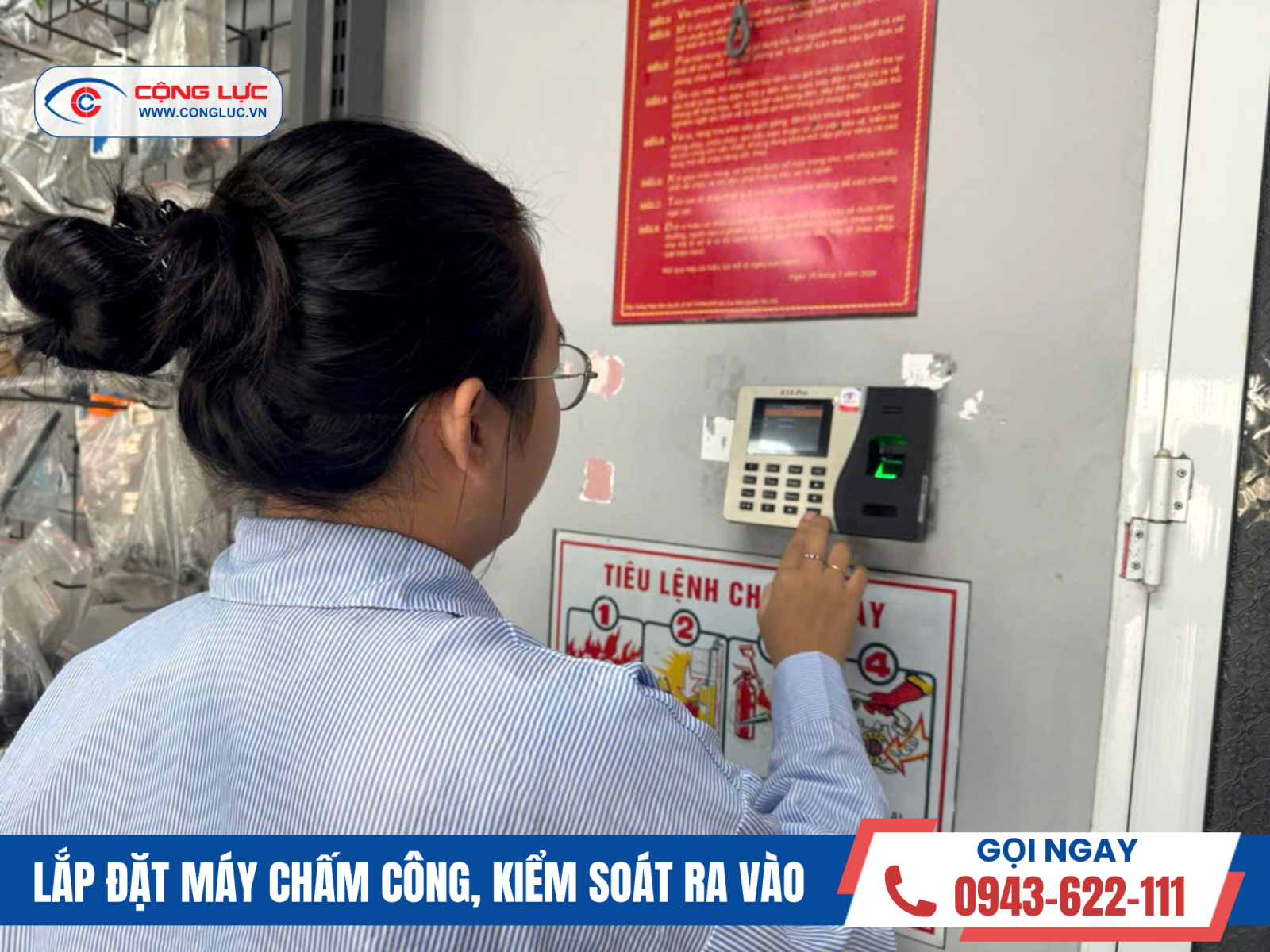 lắp máy chấm công vân tay ở cửa hàng xe điện thanh tùng Hải Phòng
