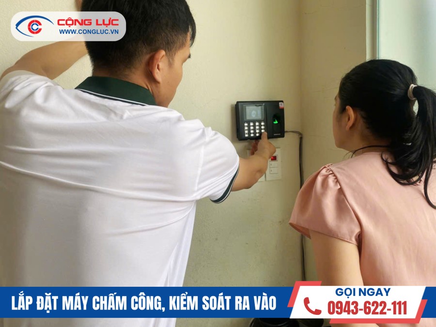 Lắp máy chấm công vân tay văn phòng công ty bất động sản HT LAND tại Thuỷ Nguyên Hải Phòng