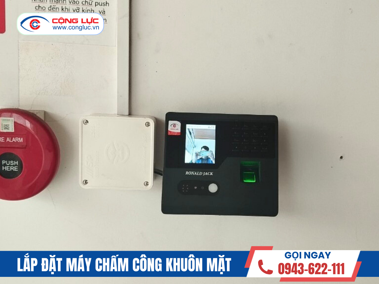 lắp máy chấm công khuôn mặt Ronald Jack FA-110 cao cấp, chính hãng