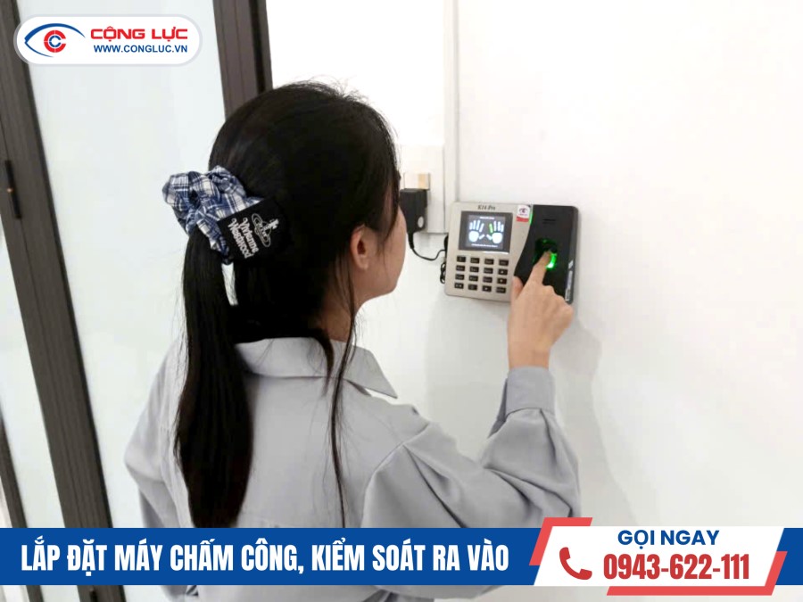 Lắp máy chấm công văn phòng công ty bđs tân hương phát hạ long, quảng ninh