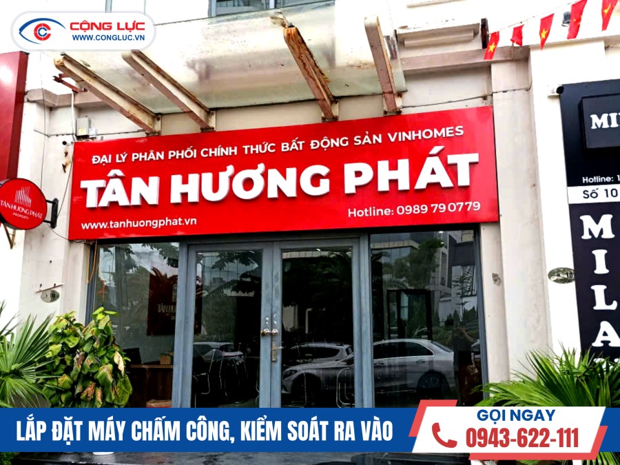 lắp máy chấm công văn phòng công ty bđs tân hương phát tại hạ long, quảng ninh