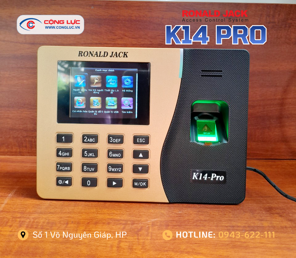 báo giá máy chấm công vân tay ronald jack K14 Pro tại hải phòng