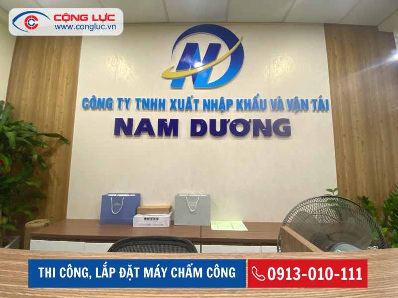 lắp đặt máy chấm công vân tay tại toà nhà thành đạt công ty nam dương